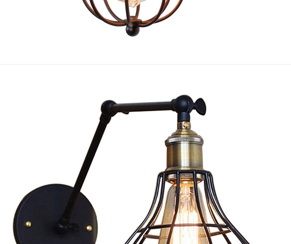 Apliques de pared estilo vingate, admiten bombillas E27desde 2W hasta 15W - Imagen 24