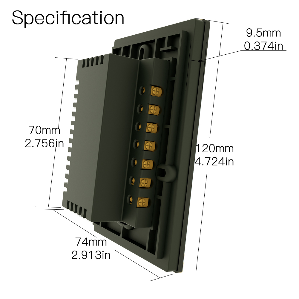 Interruptor inteligente wifi - Interruptor táctil negro, 1 circuito, Interruptor diseño minimalista - Imagen 21