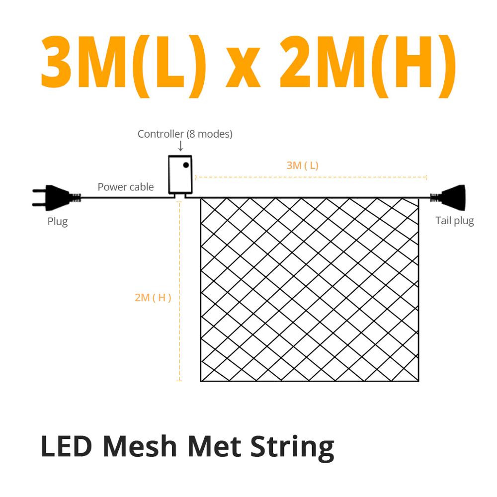 Cortina de leds decorativos para navidad guirnaldas iluminación singular, cortina de luz - Imagen 12