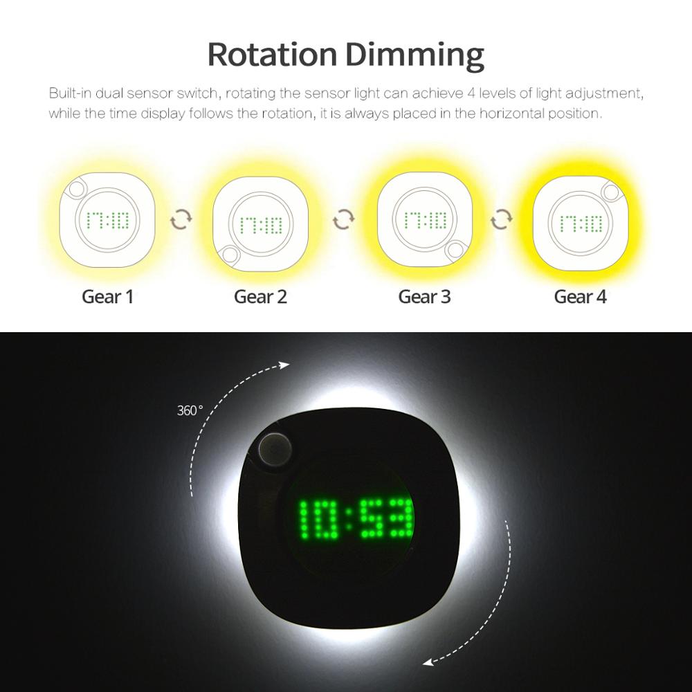 Reloj adhesivo pared con imán iluminación retro, con sensor de movimientos y batería - Imagen 5