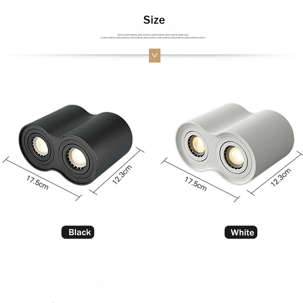 Foco doble LED para techos, instalado en superficie, potencias 10W y 14W, NO REGULABLE - Imagen 8