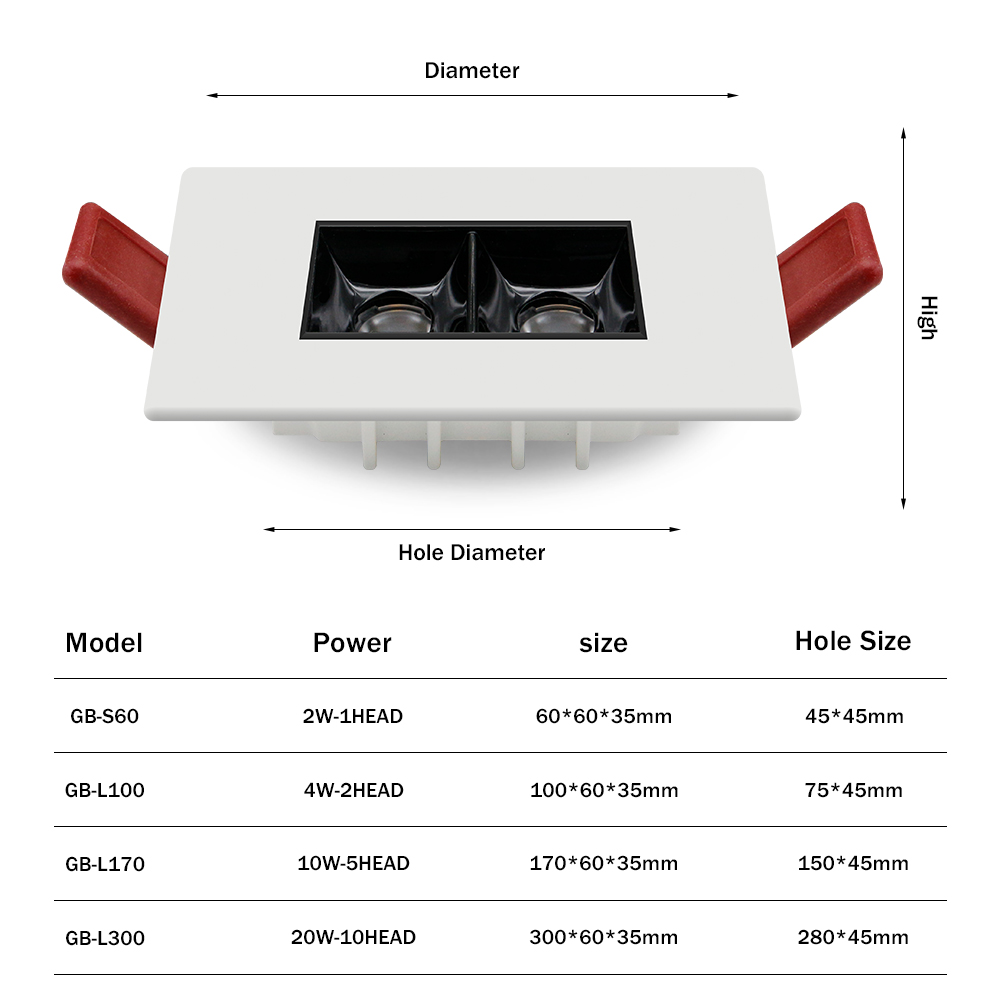 Proyector lineal empotrado en techo potencias desde 2W hasta 20W, múltiples LED, decoración nórdica - Imagen 6