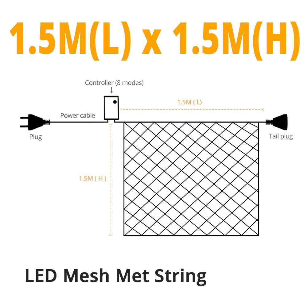 Cortina de leds decorativos para navidad guirnaldas iluminación singular, cortina de luz - Imagen 9