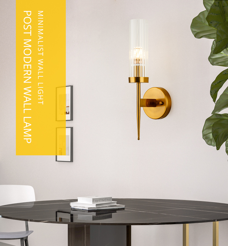 Aplique de pared con 1 o 2 brazos, incluida la bombilla LED. Diseño en cristal y latón dorado - Imagen 17