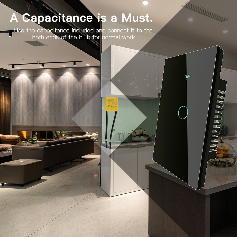 Interruptor inteligente wifi - Interruptor táctil negro, 1 circuito, Interruptor diseño minimalista - Imagen 10