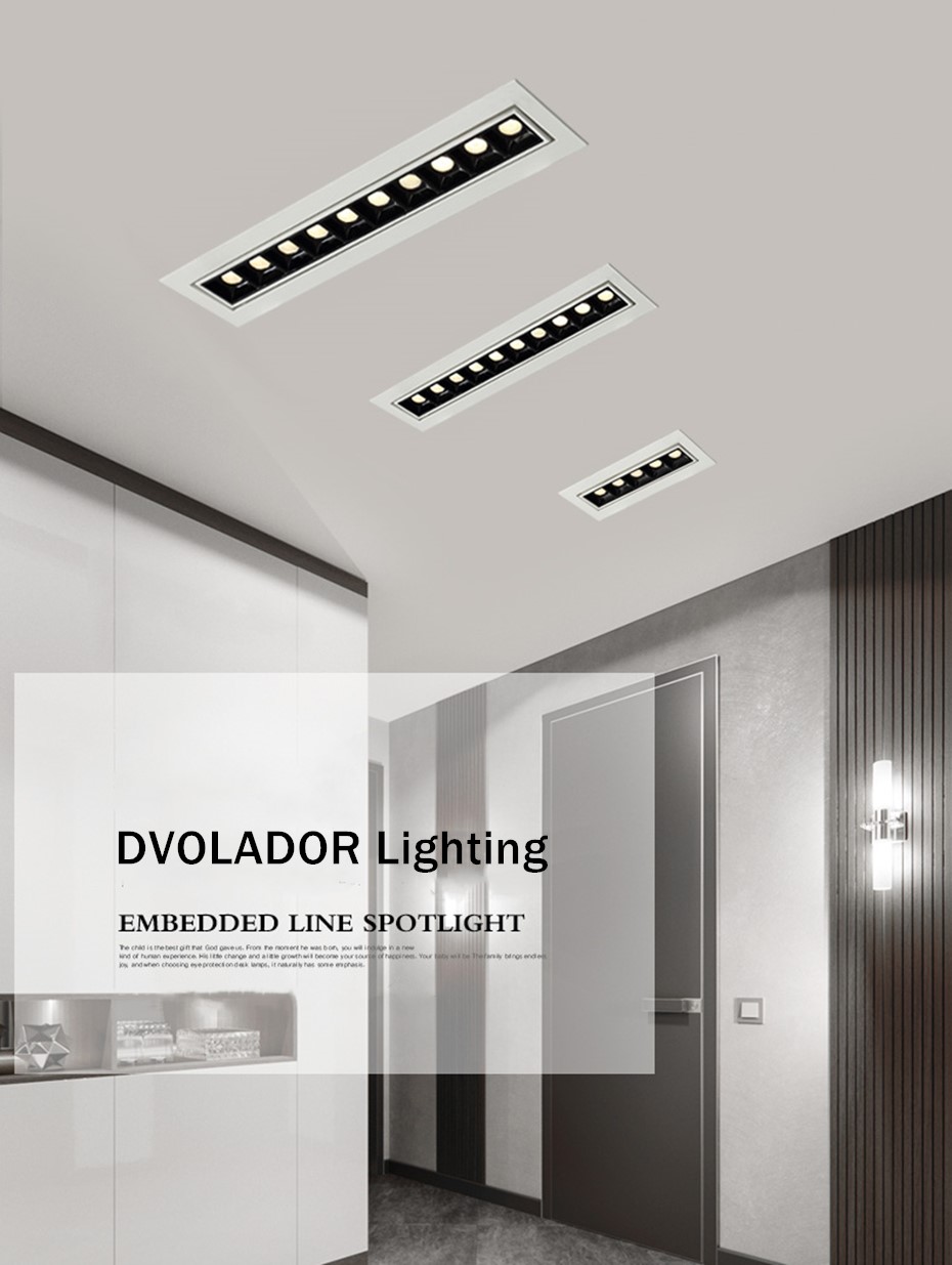 Proyector lineal empotrado en techo potencias desde 2W hasta 20W, múltiples LED, decoración nórdica - Imagen 7
