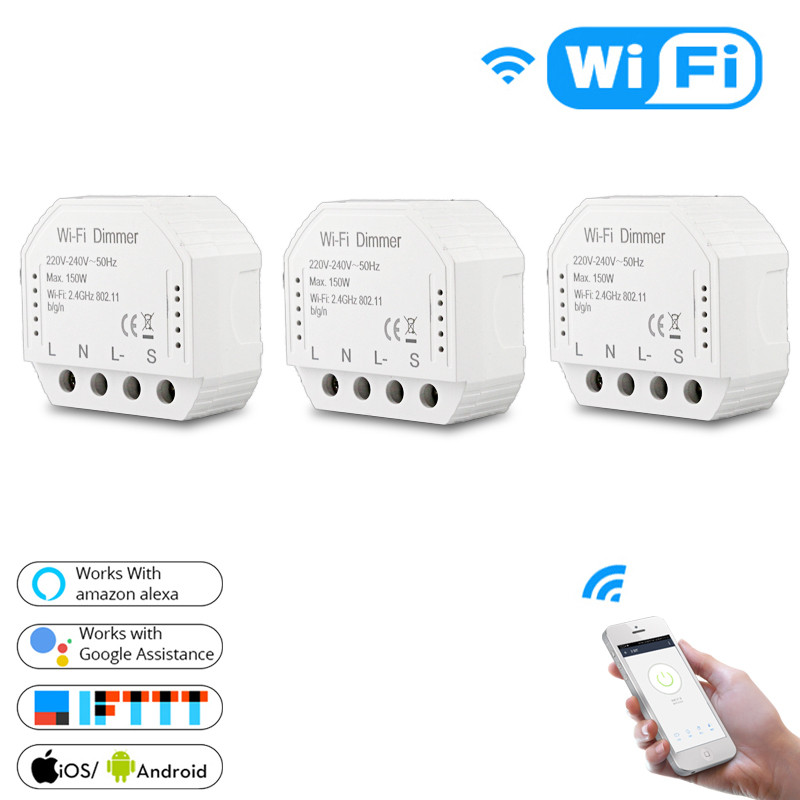 Regulador intensidad luz wifi. Dimmer inteligente 150W, control voz Alexa/Google - Imagen 8