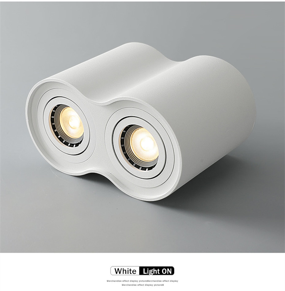 Foco doble LED para techos, instalado en superficie, potencias 10W y 14W, NO REGULABLE - Imagen 2