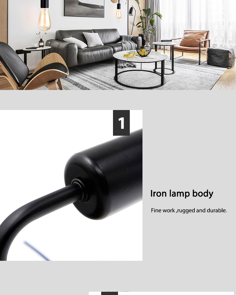 Aplique con base de madera estilo Industrial (Black) - Imagen 11