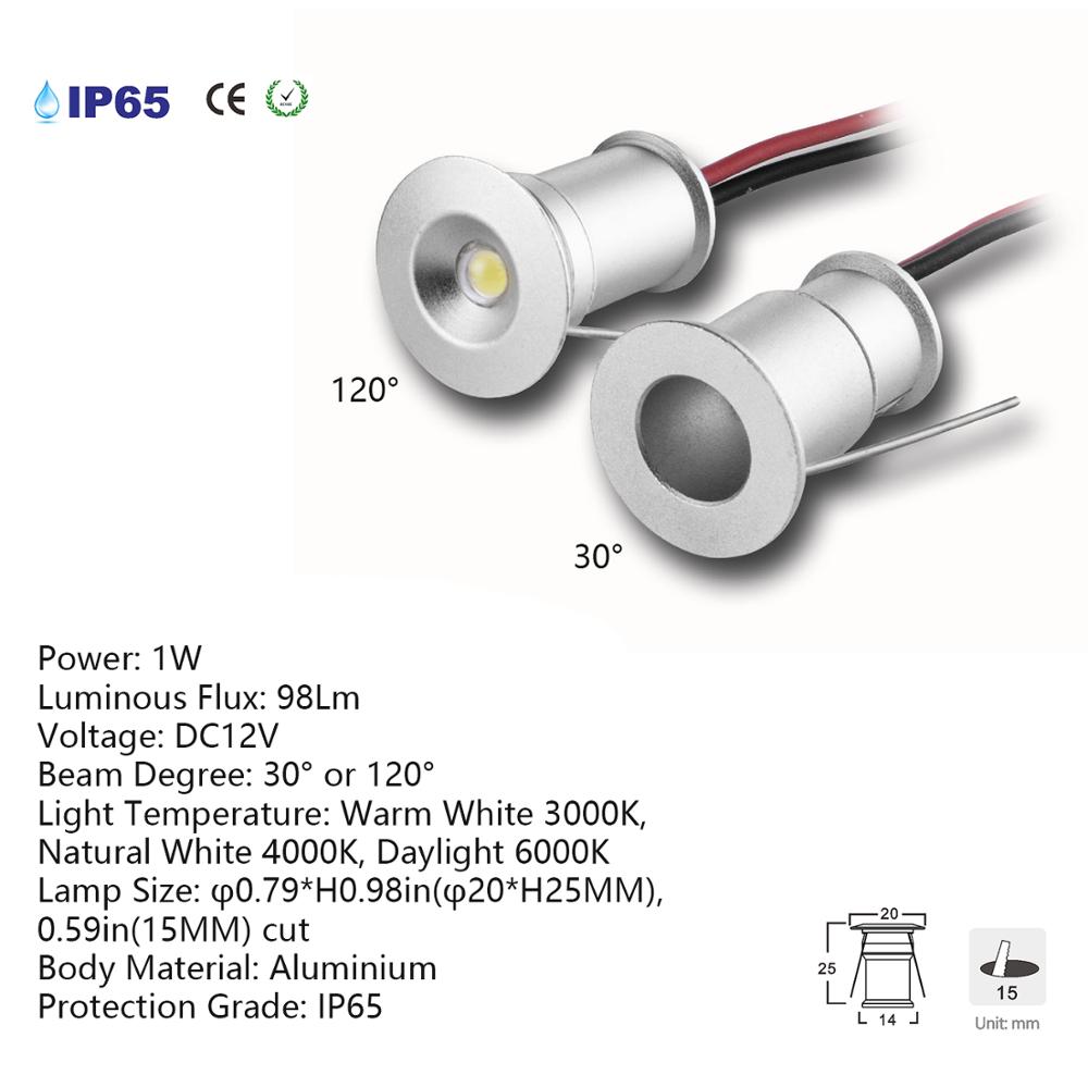 Lote 9 mini focos de 1 W empotrables en techo 12V , ideales iluminación decorativa puntual - Imagen 2