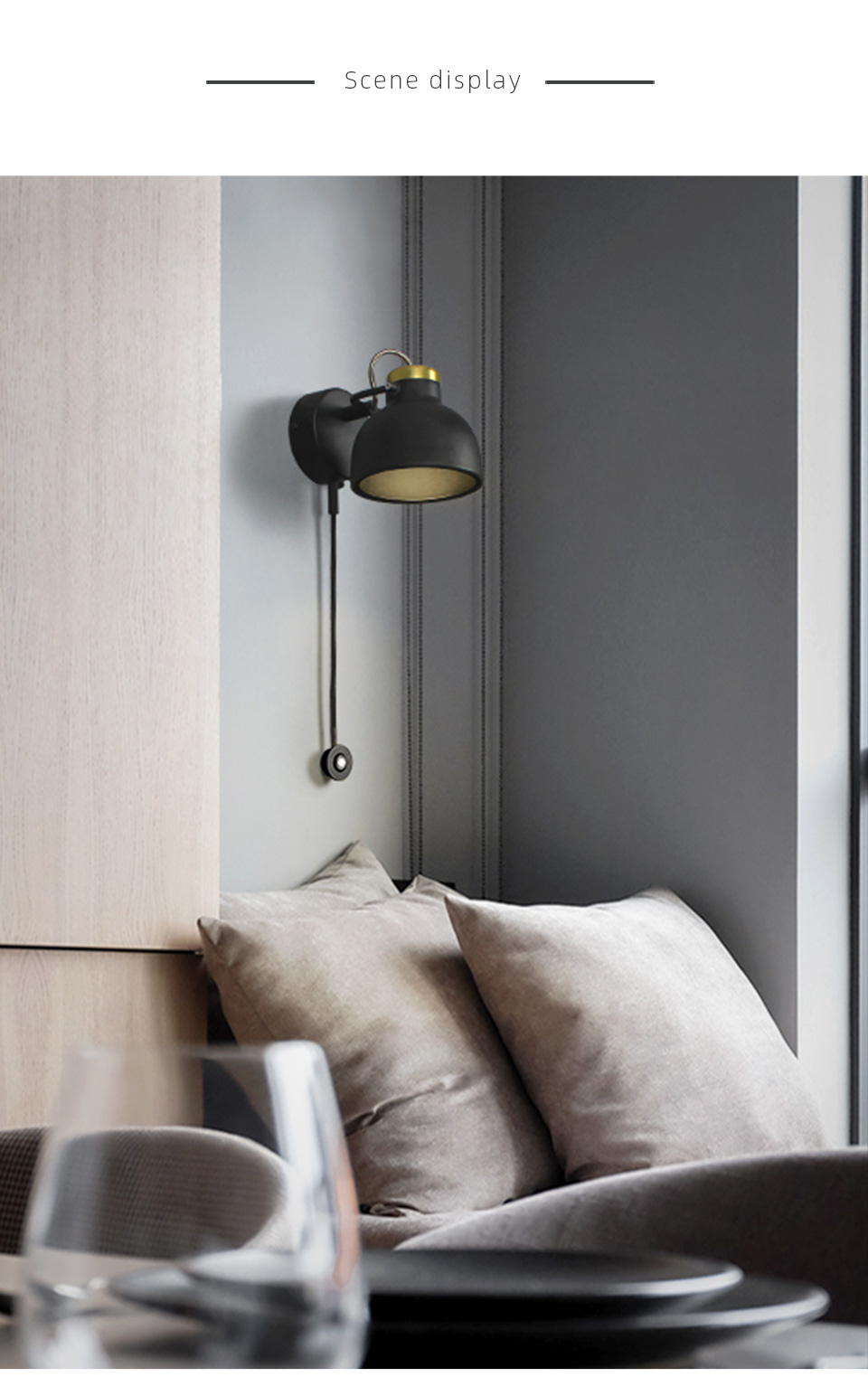 Lámpara cabecero cama lectura orientable, control de color luz y brillo variable. - Imagen 13