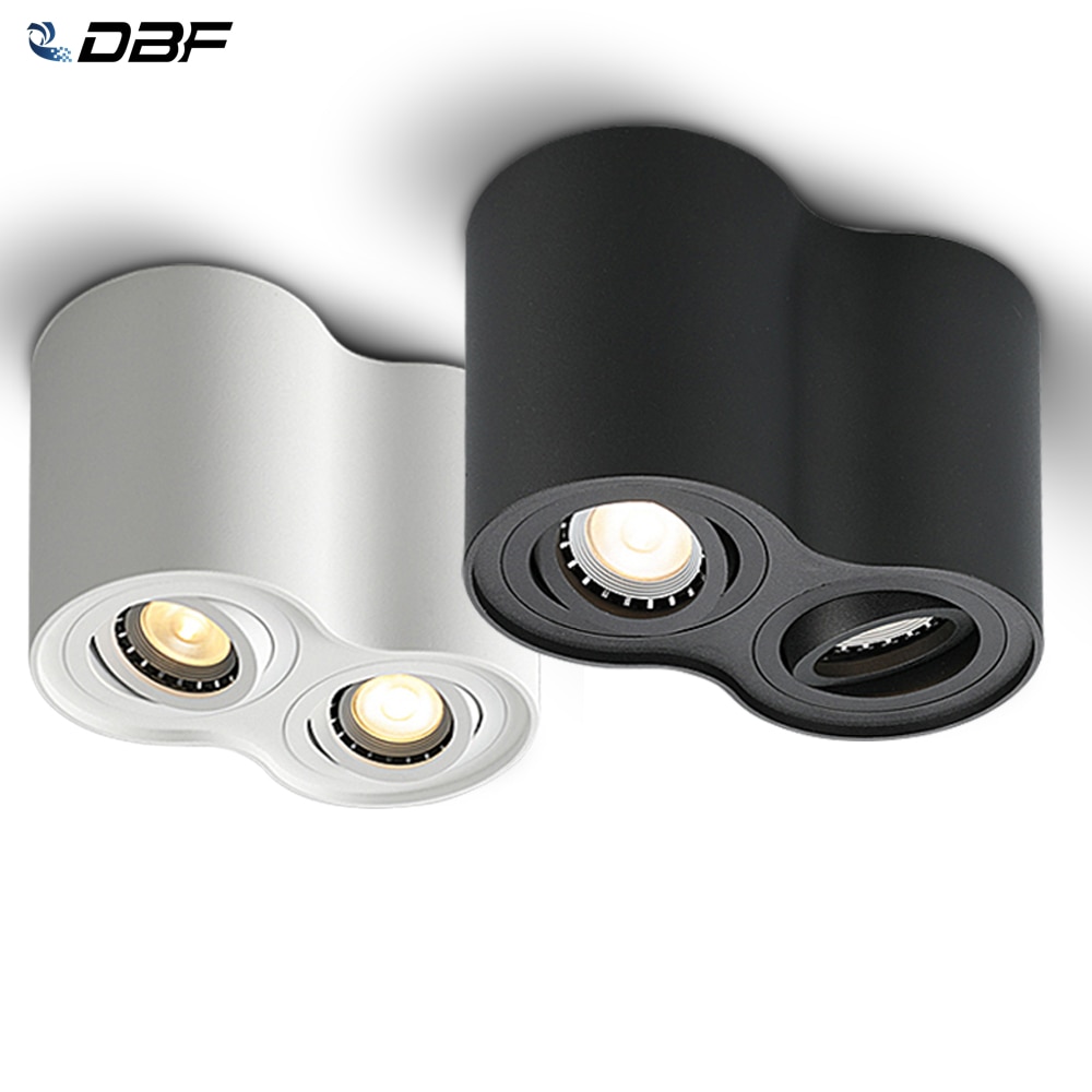 Foco doble LED para techos, instalado en superficie, potencias 10W y 14W, NO REGULABLE