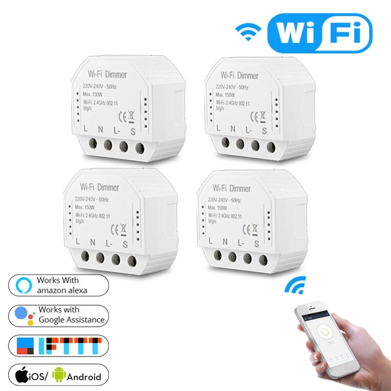 Regulador intensidad luz wifi. Dimmer inteligente 150W, control voz Alexa/Google - Imagen 9