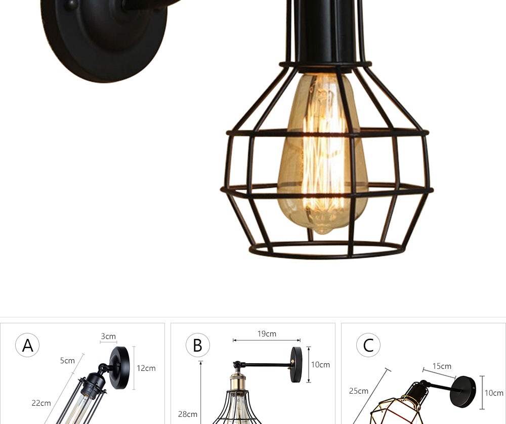 Apliques de pared estilo vingate, admiten bombillas E27desde 2W hasta 15W - Imagen 26