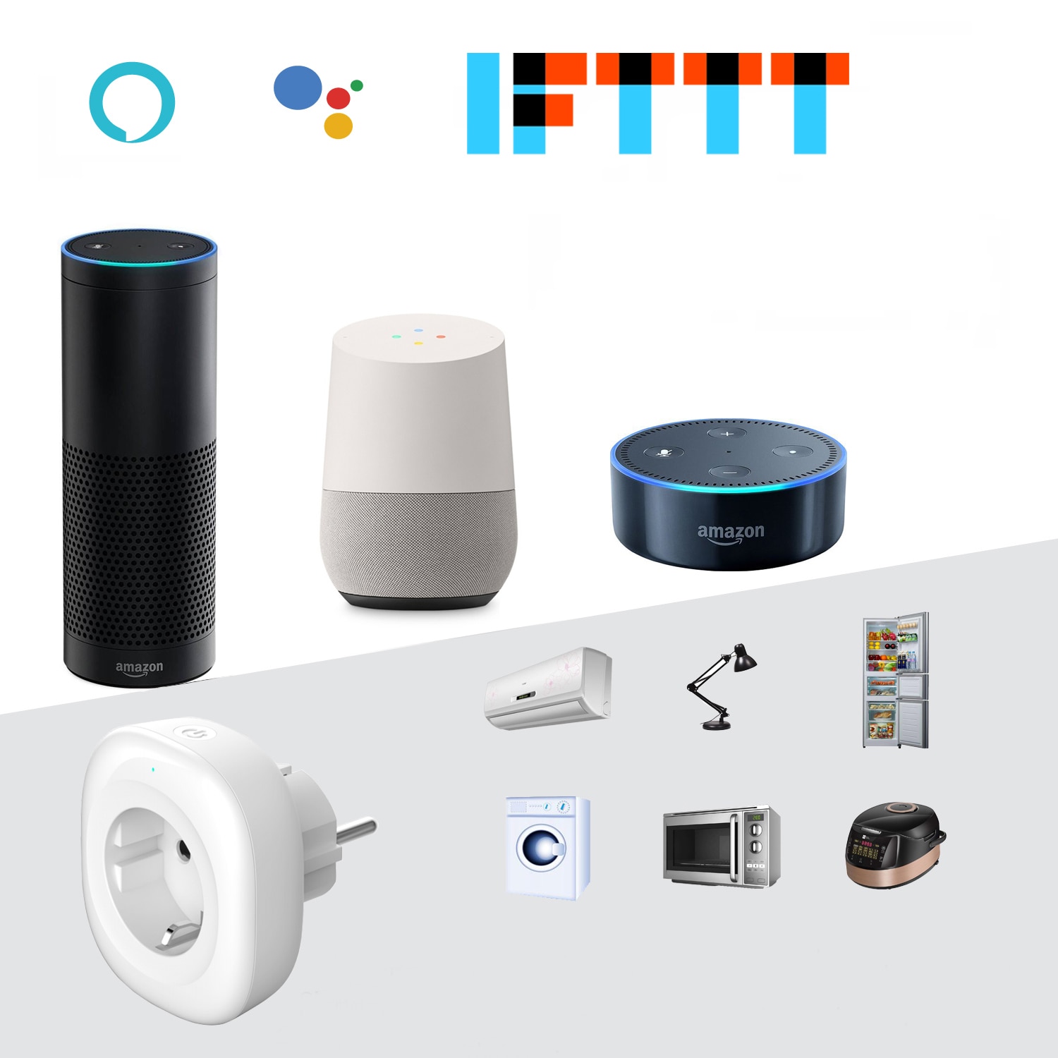 Enchufe WiFi inteligente con salida USB 5V, control por voz Alexa Google - Imagen 9