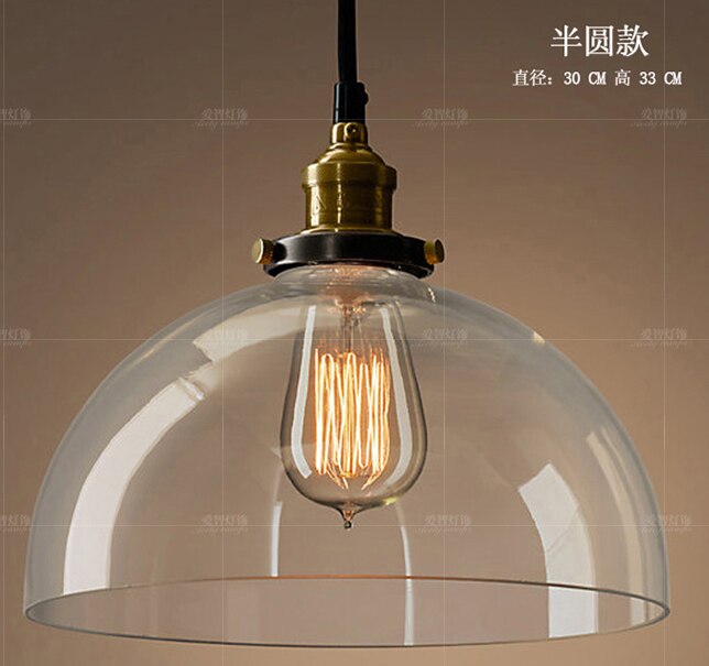 Lámpara colgante cristal ámbar Retro americano E27 - Imagen 7