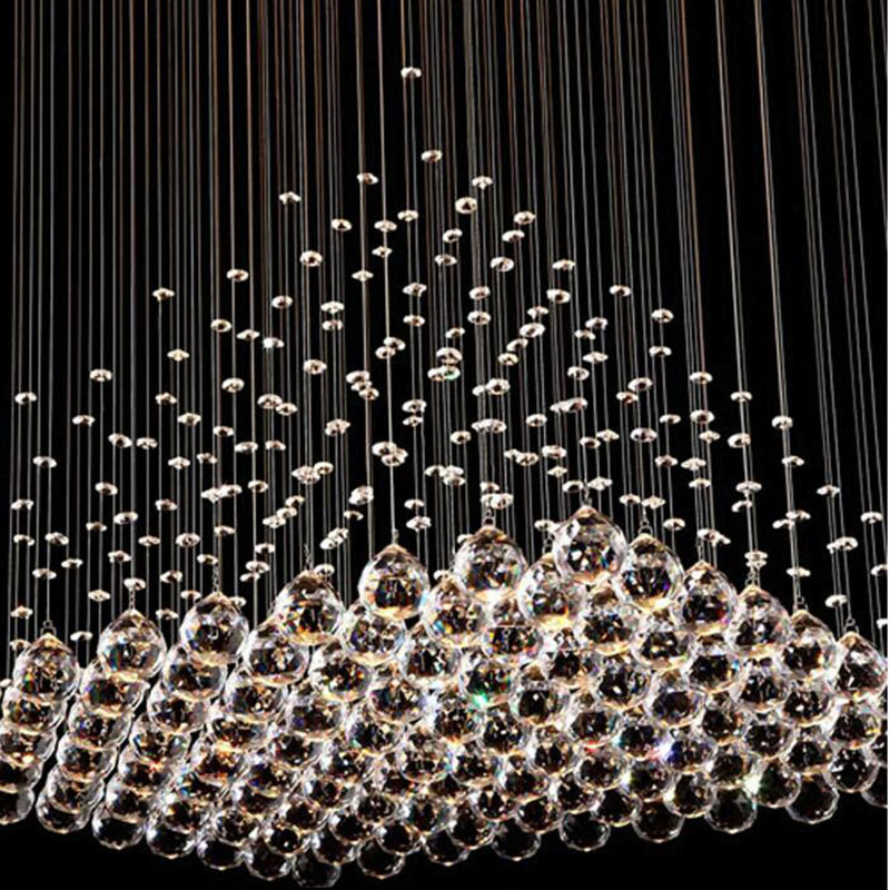 Moderno candelabro LED de cristal cuadrado K9 con forma de pirámide lámparas escalera sala de estar dormitorio candelabro Manggic - Imagen 5