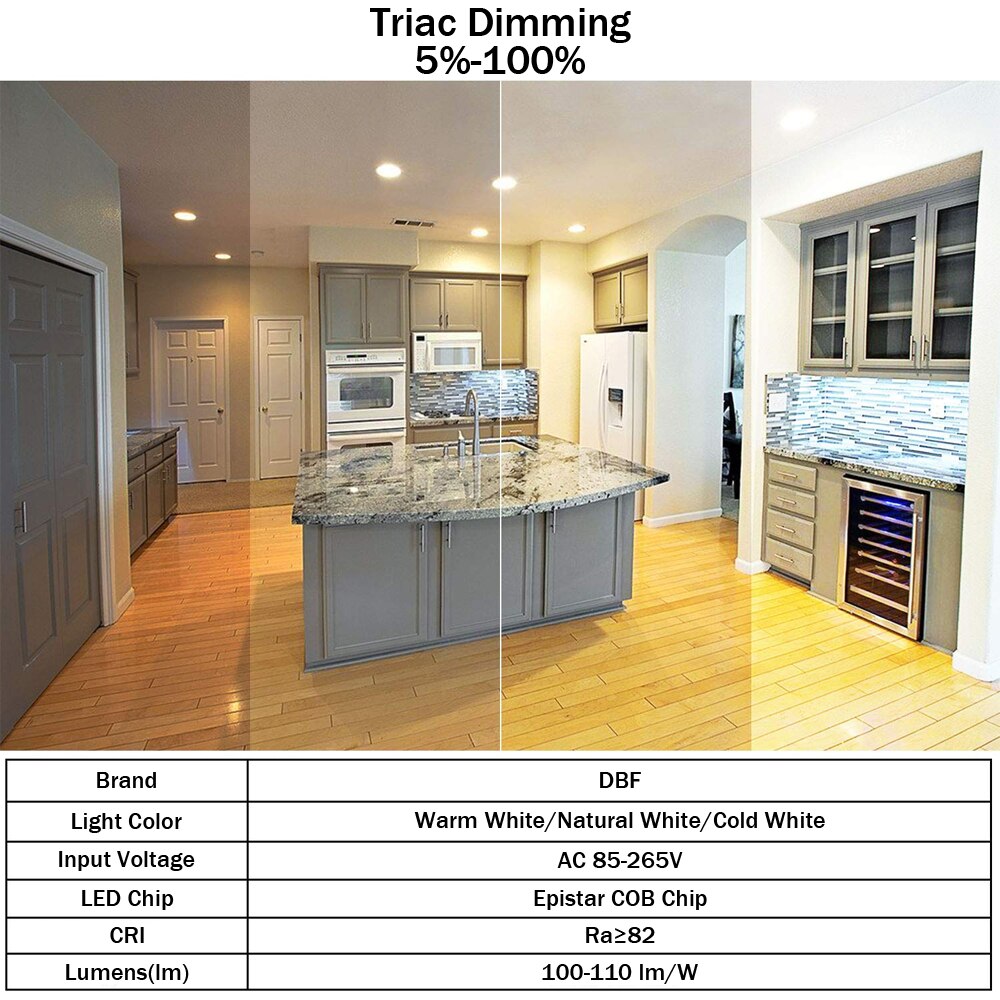 Foco regulable LED Downlight empotrable en el techo 6W 9W 12W 15W - Imagen 5