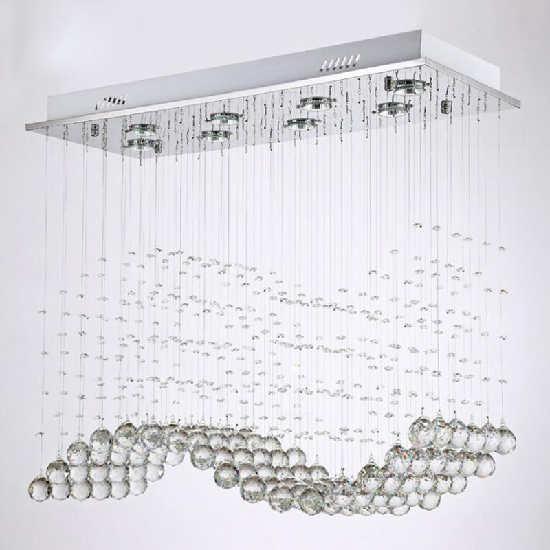 Manggic, luces colgantes de cristal de lujo para boda, lámpara moderna para restaurante, Simple, Cuadrado largo, luz LED de cristal - Imagen 3