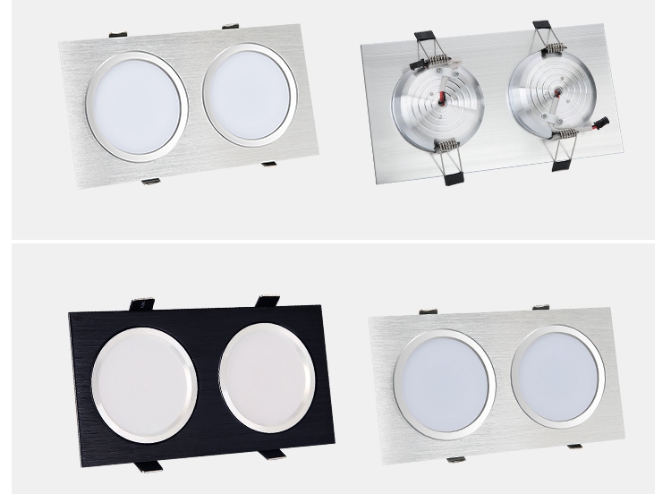 Foco LED empotrable en techo de 6w -14w - 18w - 24w doble cabezal bombilla regulable AC85-265V - Imagen 4