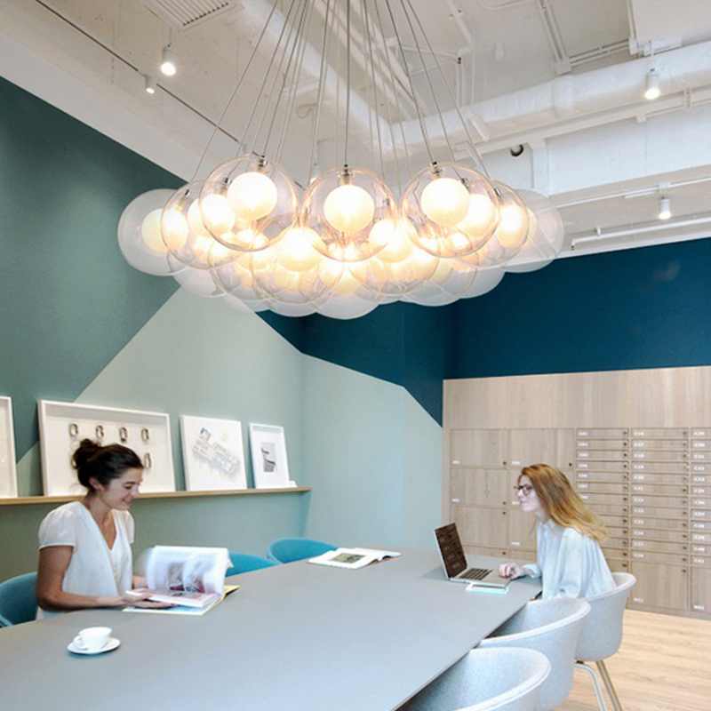 Lámpara araña 15 globos dobles de cristal con LED casquillo G4 - Imagen 3