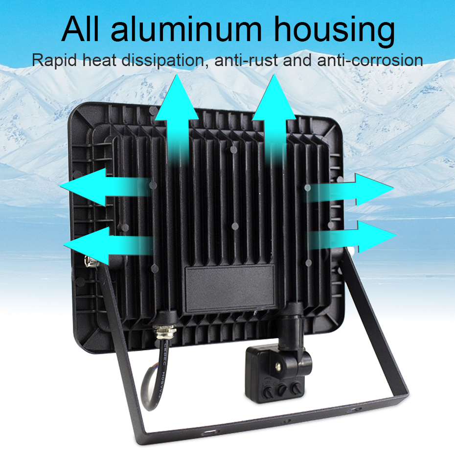 Proyector LED de exterior con sensor de movimiento, potencia 20W 30W 50W, intemperie - Imagen 3