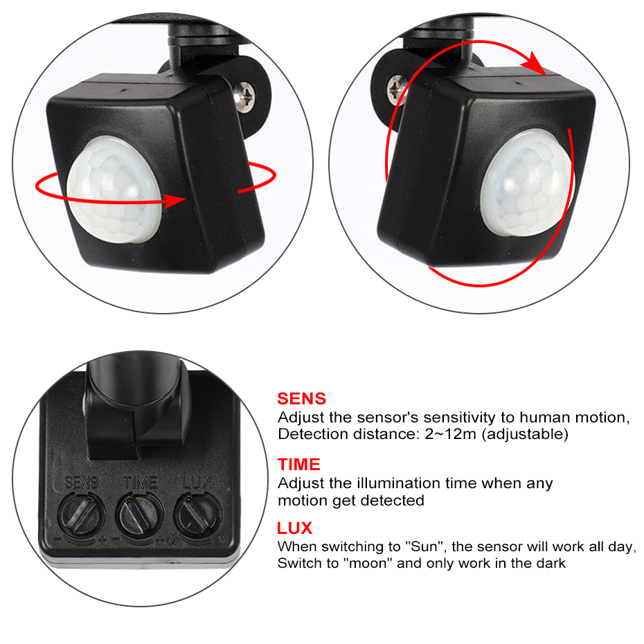 Proyector LED de exterior con sensor de movimiento, potencia 20W 30W 50W, intemperie - Imagen 6