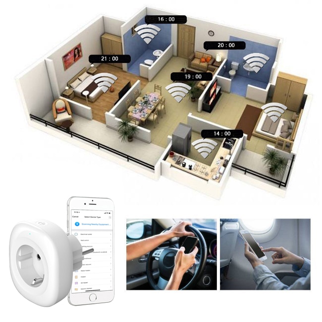 Enchufe WiFi inteligente con salida USB 5V, control por voz Alexa Google - Imagen 7