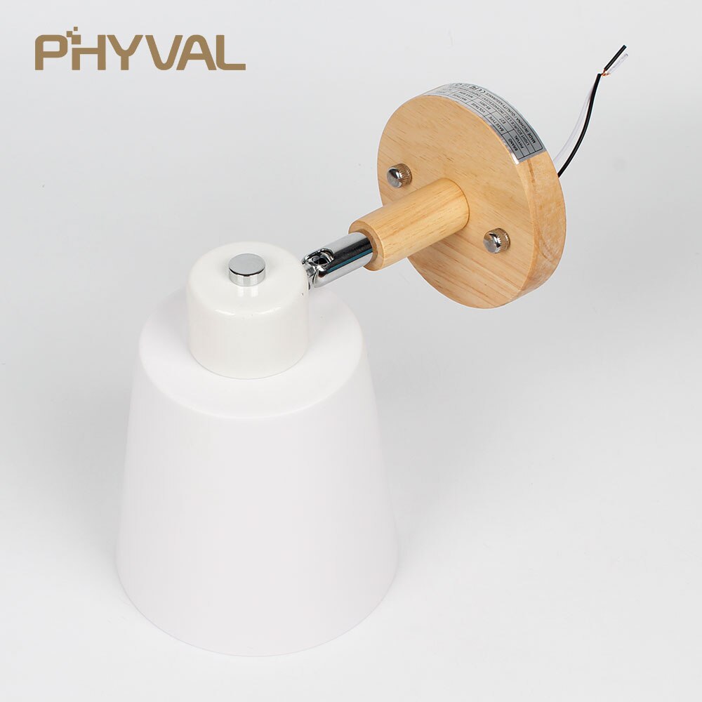 Aplique pared de madera estilo nórdico, casquillo E27 - Imagen 2