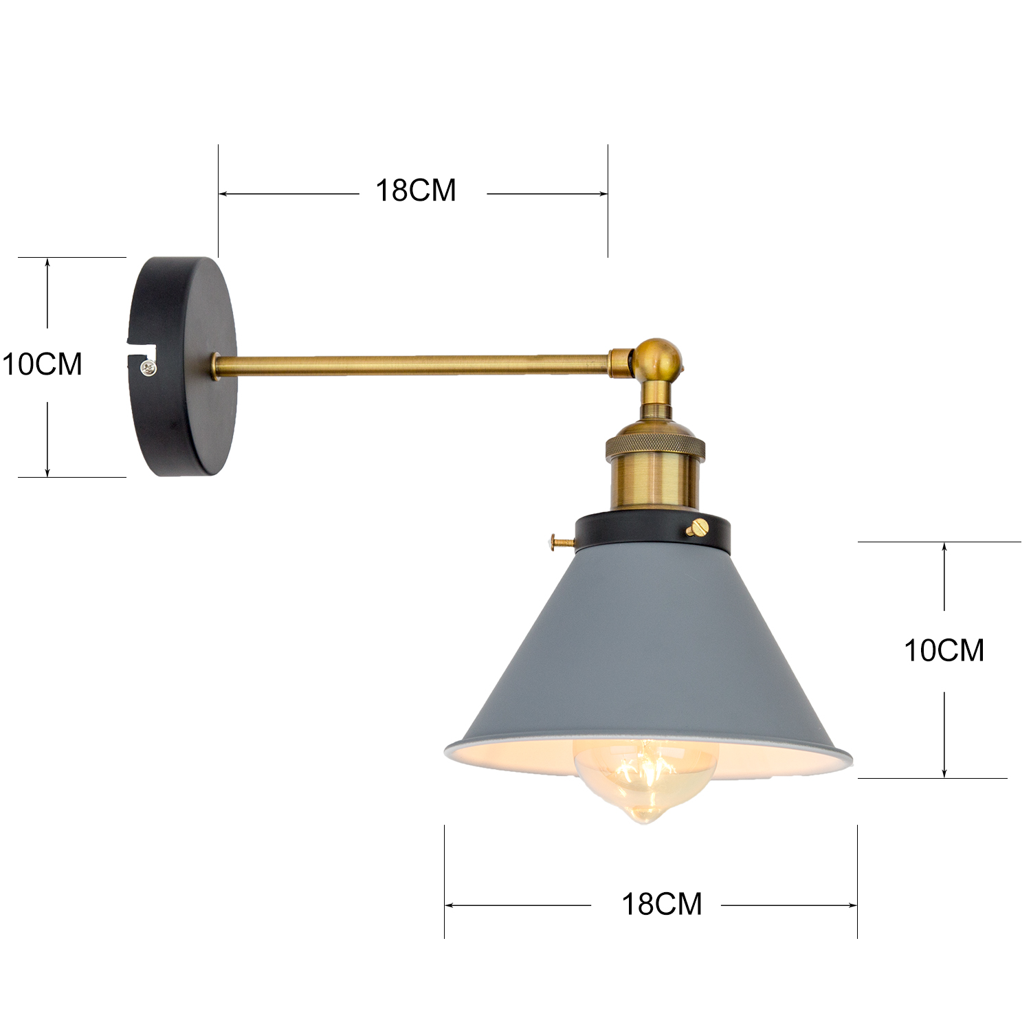 Aplique pared estilo industrial vintage, lámpara de lectura, lámpara cabecero cama mod 10074 - Imagen 17