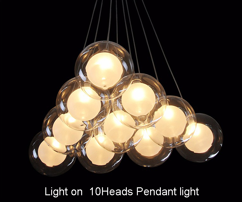 Lámpara araña 15 globos dobles de cristal con LED casquillo G4 - Imagen 5