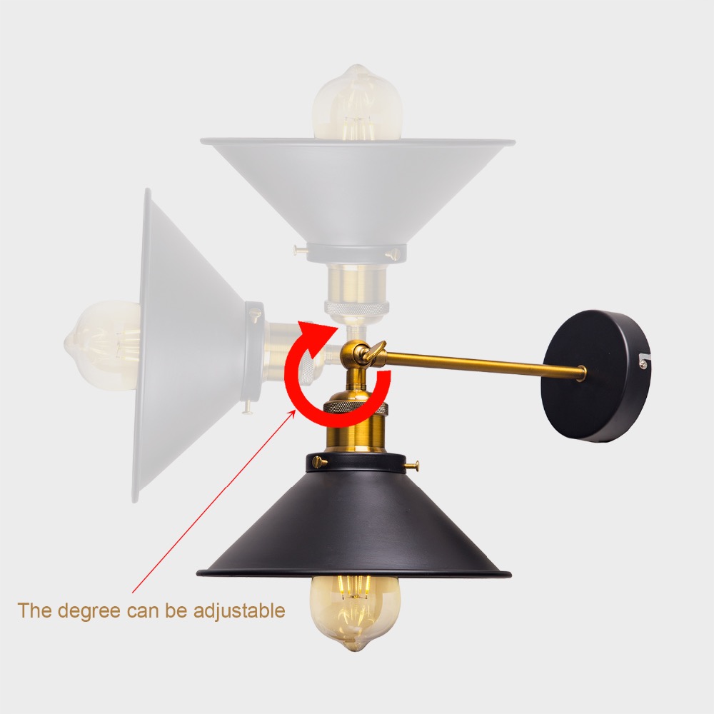 Aplique pared estilo industrial vintage, lámpara de lectura, lámpara cabecero cama mod 10074 - Imagen 6