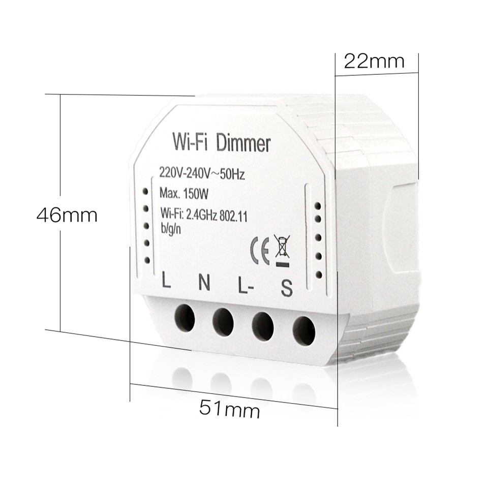 Regulador intensidad luz wifi. Dimmer inteligente 150W, control voz Alexa/Google - Imagen 16