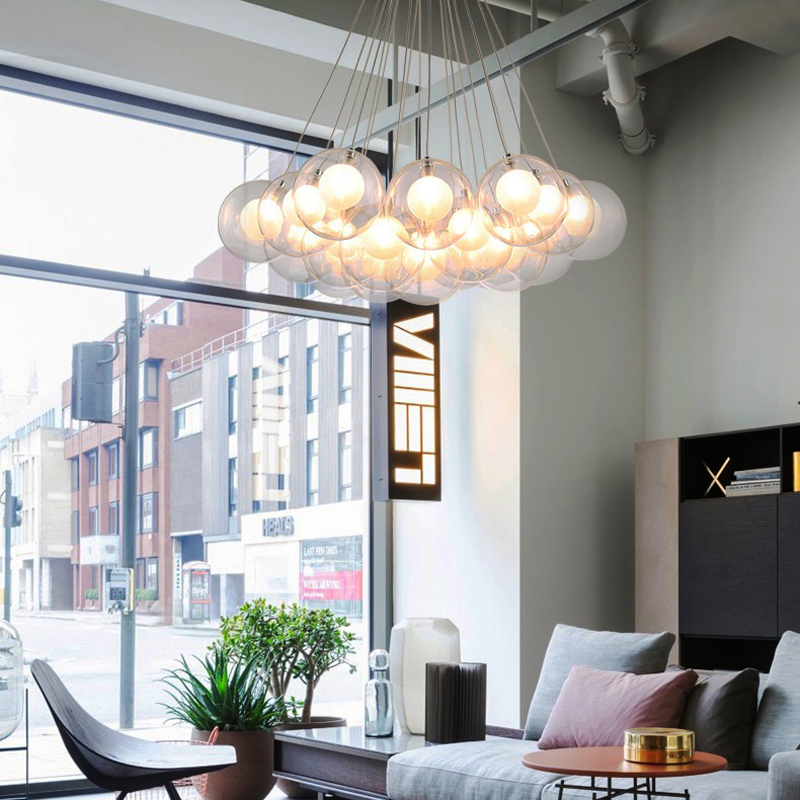 Lámpara araña 15 globos dobles de cristal con LED casquillo G4 - Imagen 2