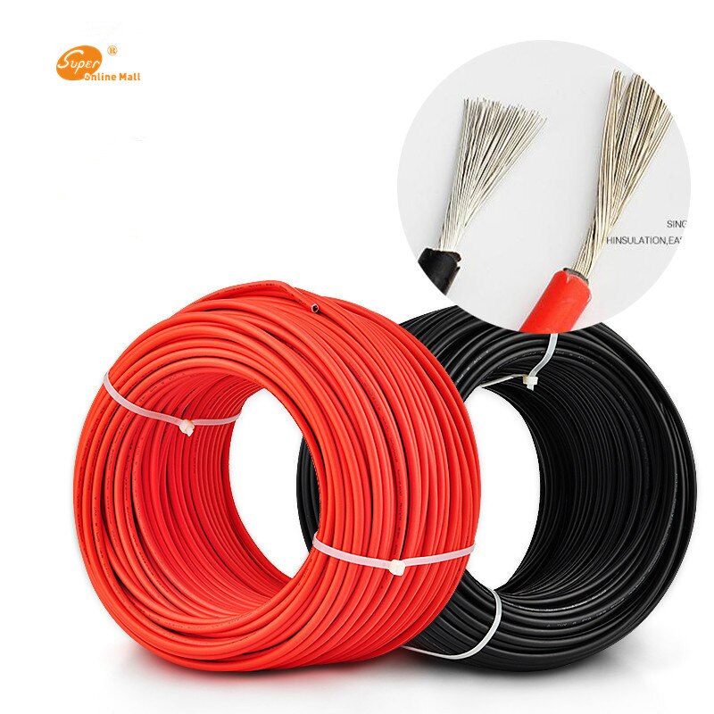 Rollo cable de 5 metros rojo o negro para instalaciones energia solar, sección 4mm, conectores MC4 - Imagen 4