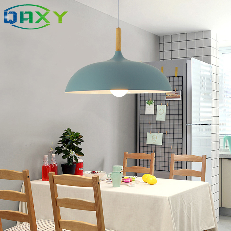 Incluye bombilla LED de 12w como regalo varios colores luz colgante de comedor negro amarillo azul E27 lámparas colgantes para dormitorio Hotel - Imagen 6