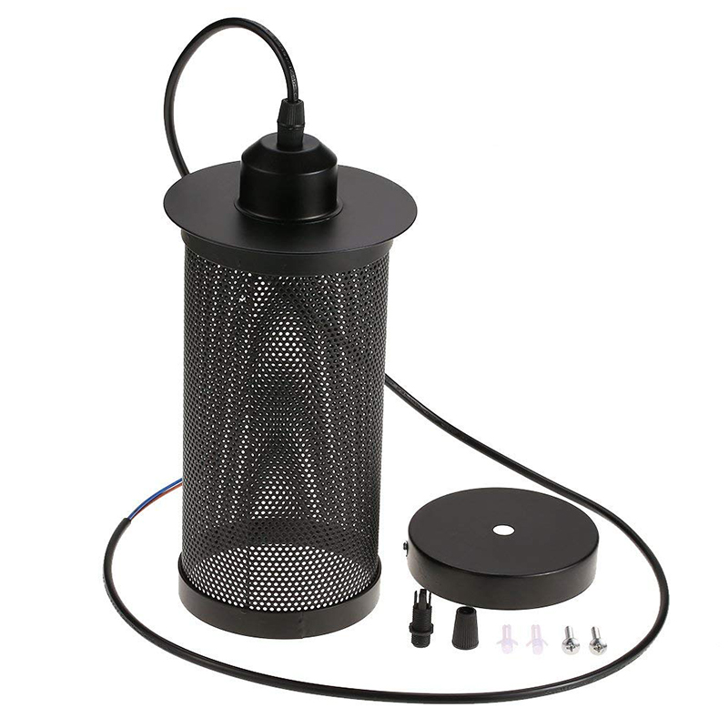 Lámpara retro industrial de malla metálica, para bombillas LED E27 - Imagen 5