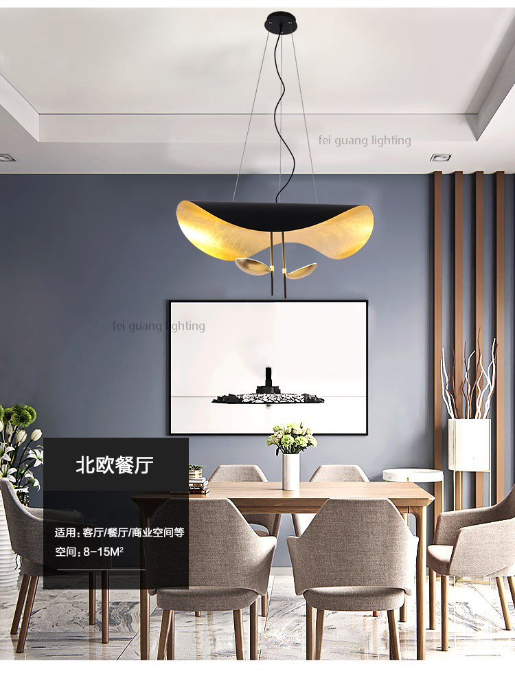 Lámpara de techo estilo ondulado reflejos dorados - Imagen 2