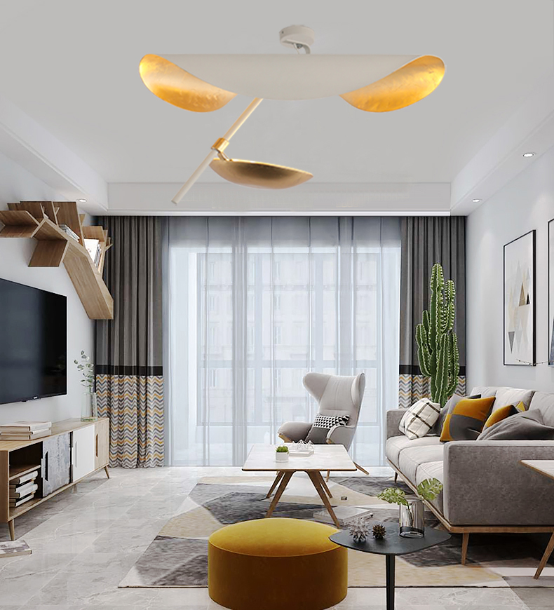 Lámpara de techo estilo ondulado reflejos dorados - Imagen 5