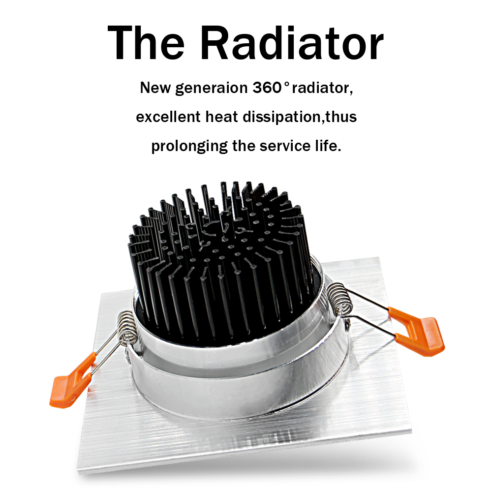 Luz LED regulable para techo 7W 9W 12W 15W bombilla Led para dormitorio cocina interior luces LED cuadradas luces empotrables de techo - Imagen 4