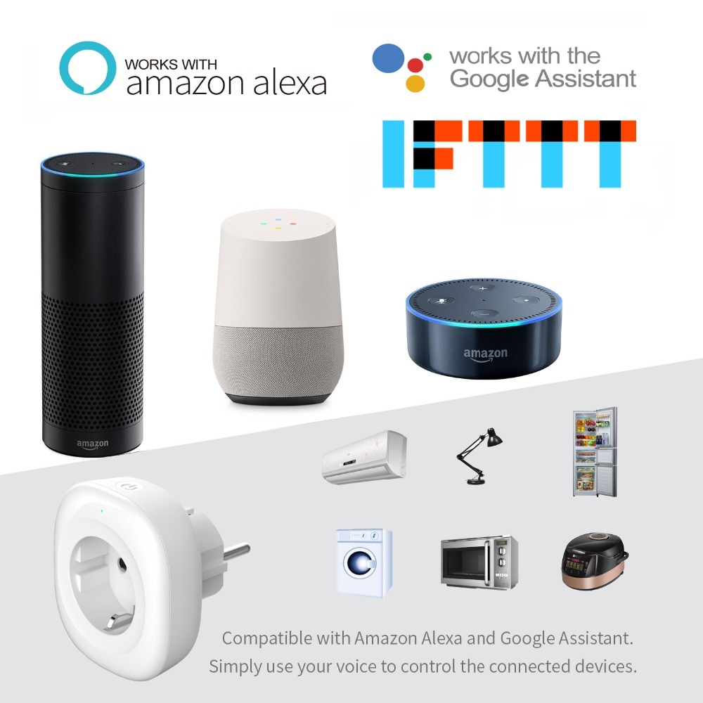 Enchufe WiFi inteligente con salida USB 5V, control por voz Alexa Google - Imagen 3