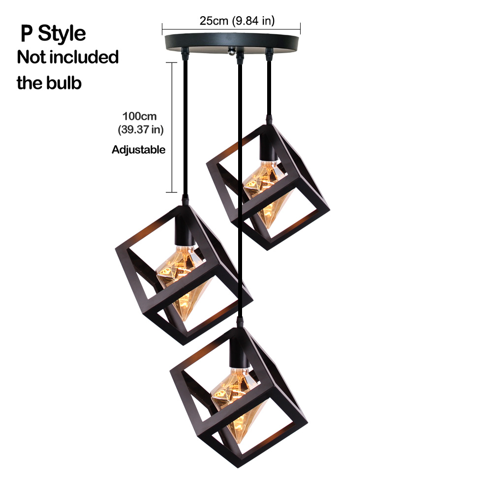 Nórdica colgante luces vintage industrial lámpara arte del hierro Loft jaula colgante iluminación de techo cocina sala para E27 bombilla LED - Imagen 10