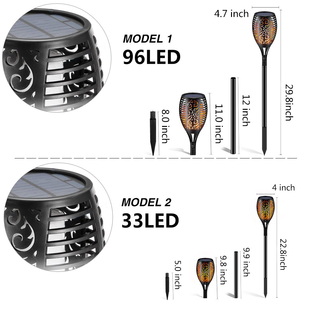 Antorchas iluminacion exterior energía solar - Imagen 6