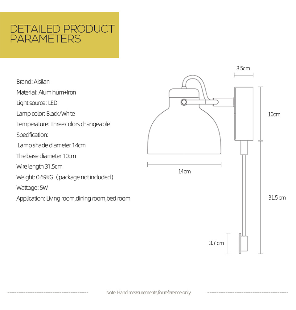 Lámpara cabecero cama lectura orientable, control de color luz y brillo variable. - Imagen 9