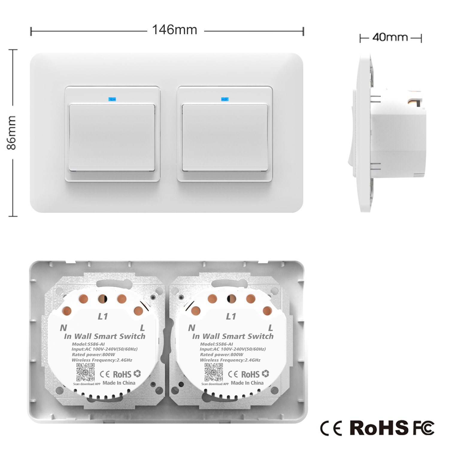Mecanismos elétricos inteligentes, varios marcos, colores y modelos, control por voz Alexa y Google - Imagen 32