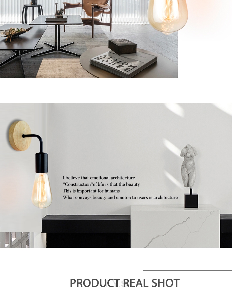 Aplique con base de madera estilo Industrial (Black) - Imagen 16