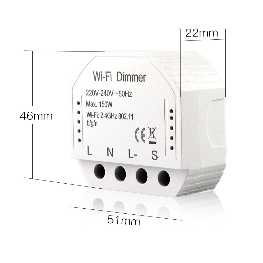 Regulador intensidad luz wifi. Dimmer inteligente 150W, control voz Alexa/Google - Imagen 5