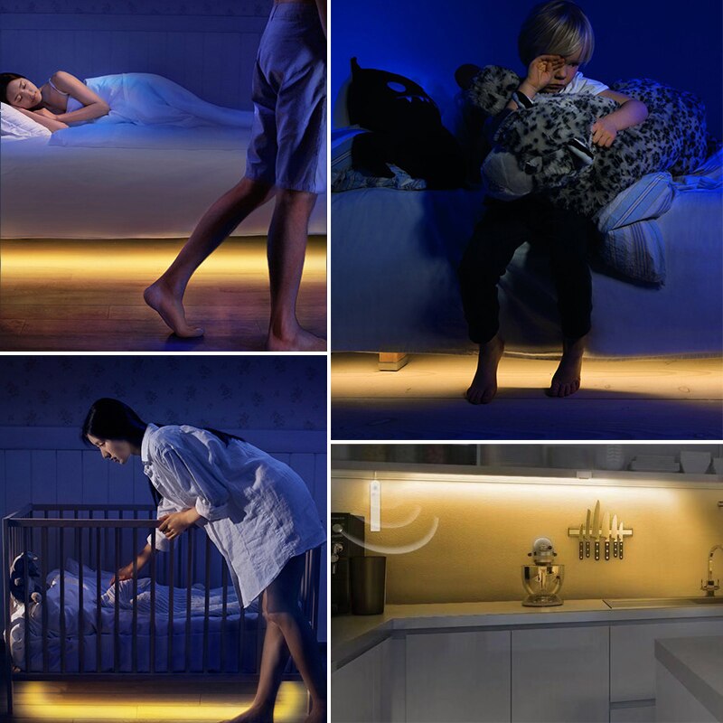 Tiras de led de 1m 2m o 3m para escaleras pasamanos luz indirecta encendido automático - Imagen 4