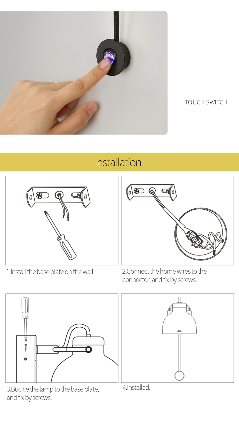 Lámpara cabecero cama lectura orientable, control de color luz y brillo variable. - Imagen 19