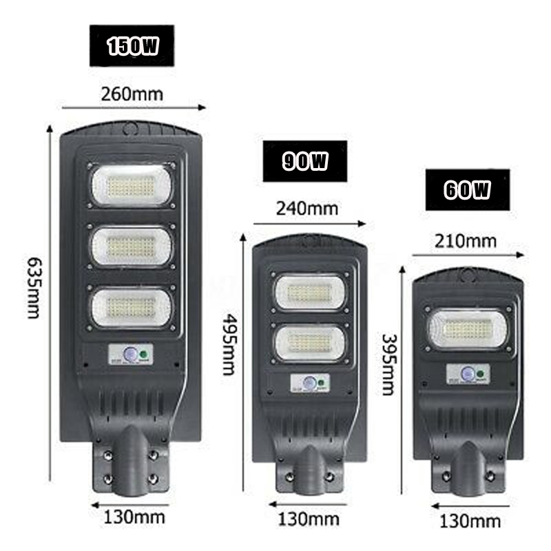 Farola con energía solar encendido automático por movimiento, potencia 60W, 90W, 150W - Imagen 2